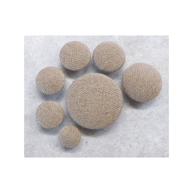 Polsterknöpfe mit Haken Webstoff Braunbeige