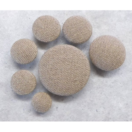 Polsterknöpfe mit Haken Webstoff Braunbeige