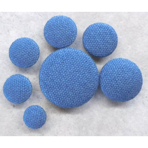 Polsterknöpfe mit Haken Webstoff Blau