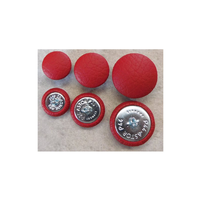 Polsterknöpfe mit Haken Kunstleder Rot