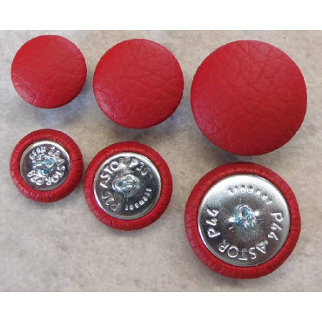 Polsterknöpfe mit Haken Kunstleder Rot