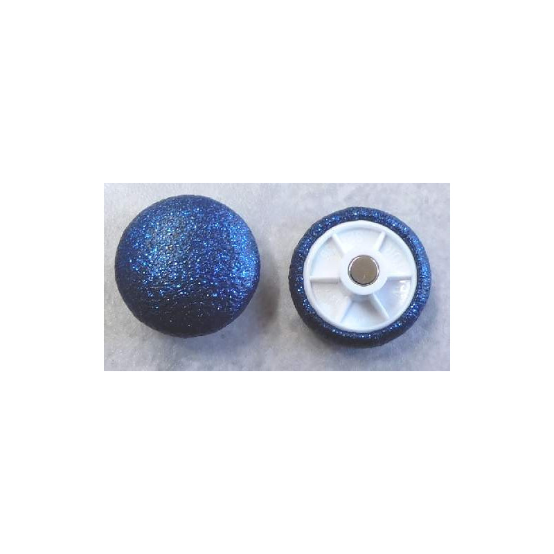Magnet mit bezogenen Kopf Kunstleder Blau Glitter