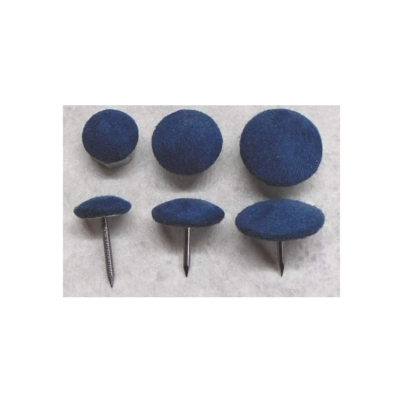 Polsterknöpfe mit Nagel Mikrofaser Blau