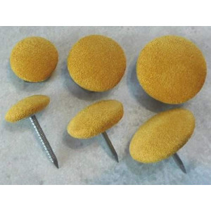 Polsterknöpfe mit Nagel Mikrofaser Senf
