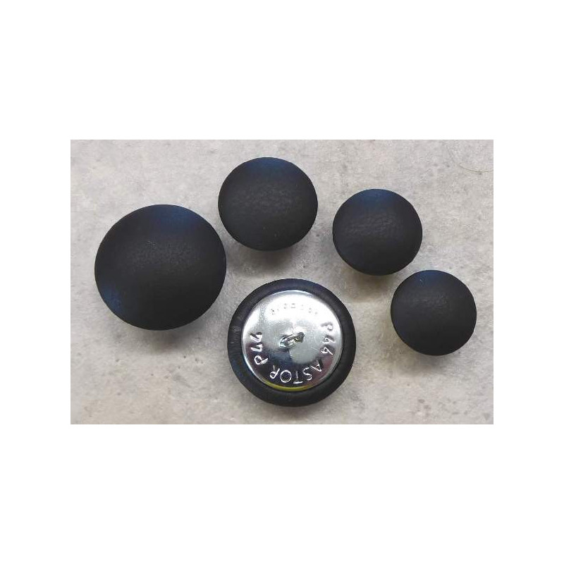 Polsterknöpfe mit Öse Leder Nero (Schwarz)
