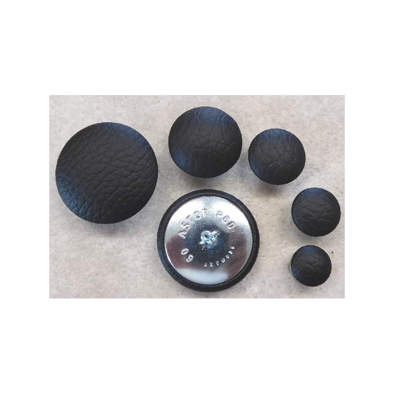 Polsterknöpfe mit Haken Kunstleder Schwarz