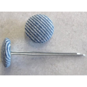 Polsterknöpfe mit Splint Webstoff Jeansoptik Blau