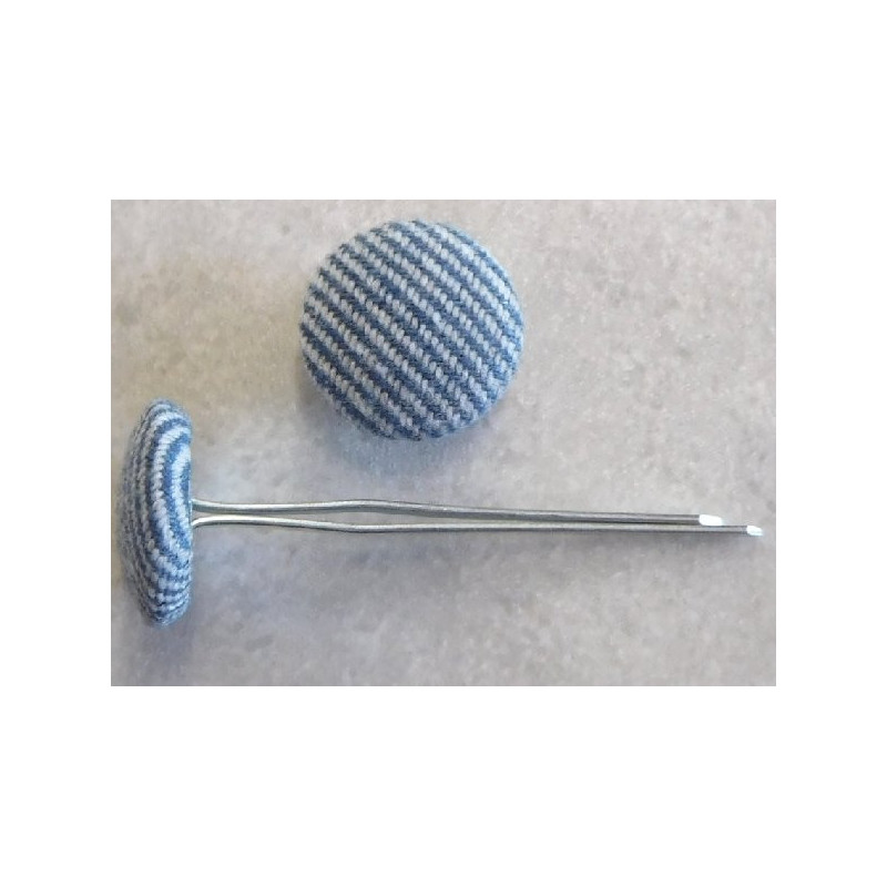 Polsterknöpfe mit Splint Webstoff Jeansoptik Blau