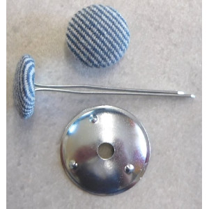 Polsterknöpfe mit Splint Webstoff Jeansoptik Blau