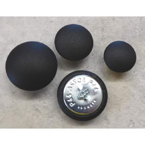 Polsterknöpfe mit Haken Leder Nero (Schwarz)