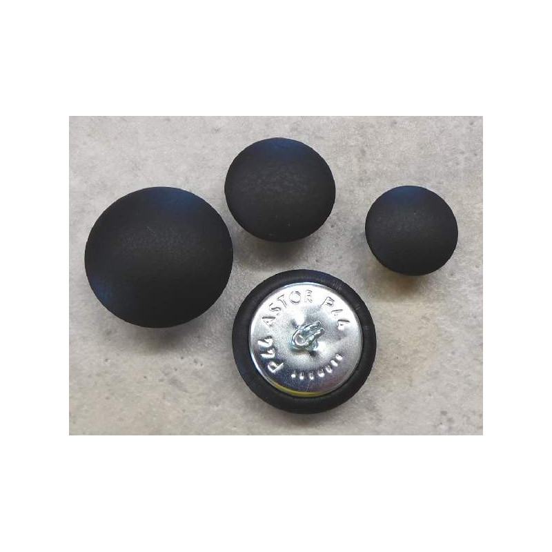 Polsterknöpfe mit Haken Leder Nero (Schwarz)