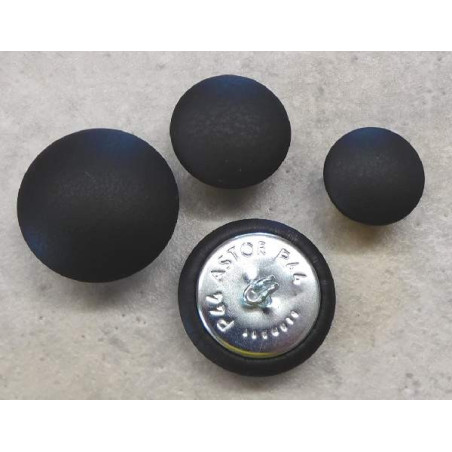 Polsterknöpfe mit Haken Leder Nero (Schwarz)