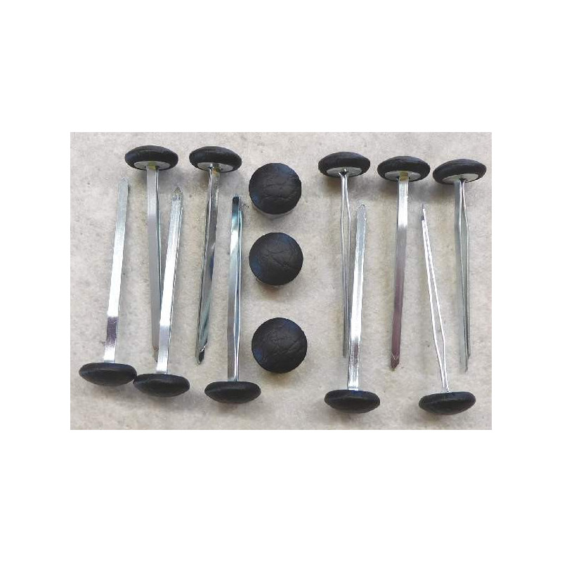 Polsterknöpfe mit Splint Kunstleder Schwarz 10er Pack