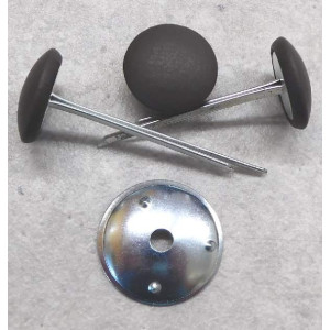 Polsterknöpfe mit Splint Leder Dunkelbraun