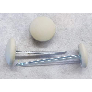 Polsterknöpfe mit Splint Leder Panna (Creme)