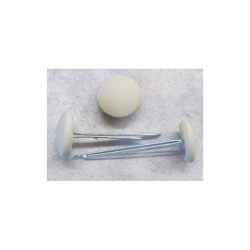 Polsterknöpfe mit Splint Leder Panna (Creme)