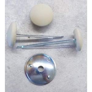 Polsterknöpfe mit Splint Leder Panna (Creme)