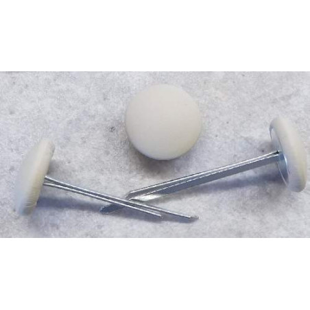 Polsterknöpfe mit Splint Leder Ghiaccio (Eis)