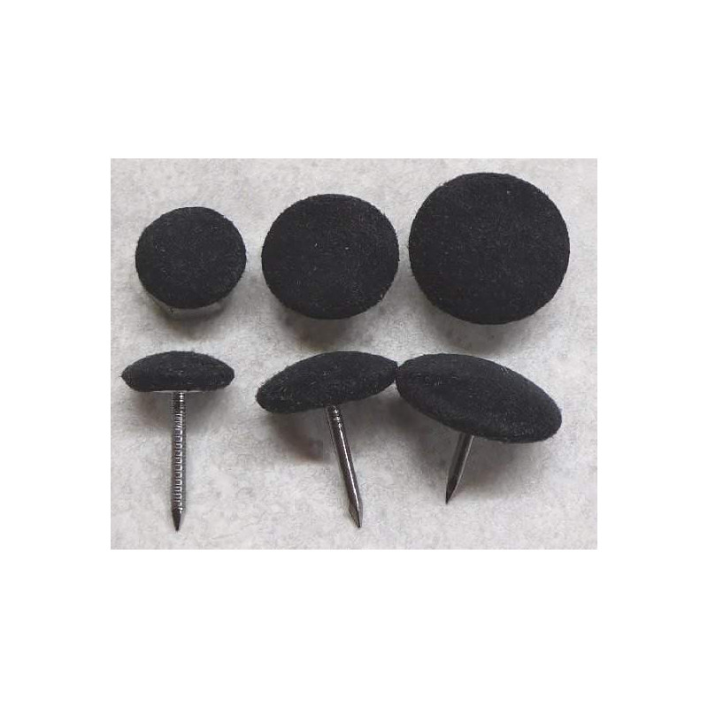 Polsterknöpfe mit Nagel Mikrofaser Schwarz