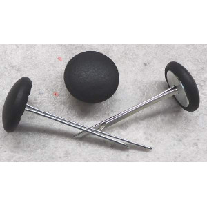 Polsterknöpfe mit Splint Leder Nero (Schwarz)