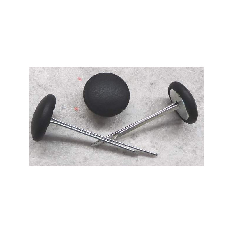 Polsterknöpfe mit Splint Leder Nero (Schwarz)