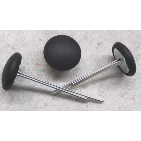 Polsterknöpfe mit Splint Leder Nero (Schwarz)