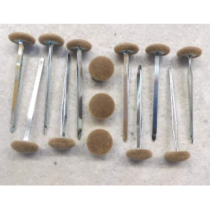 Polsterknöpfe mit Splint Mikrofaser Nuss 10er Pack