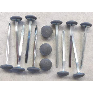Polsterknöpfe mit Splint Mikrofaser Grau 10er Pack