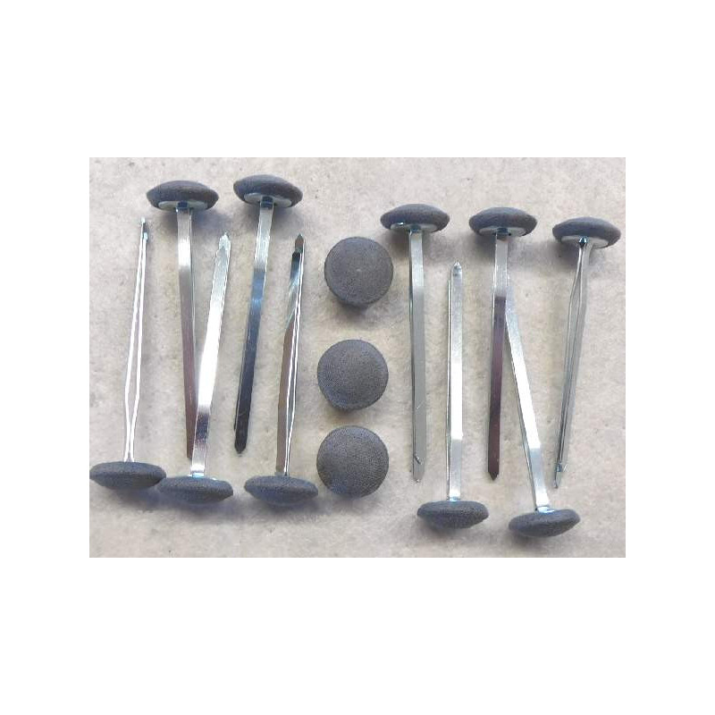 Polsterknöpfe mit Splint Mikrofaser Grau 10er Pack