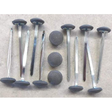 Polsterknöpfe mit Splint Mikrofaser Grau 10er Pack