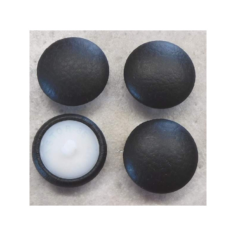 bezogene Knöpfe 24mm für Bekleidung Leder 111 (Schwarz)