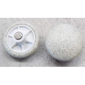 Magnet mit bezogenen Kopf Kunstleder Weiß Glitter