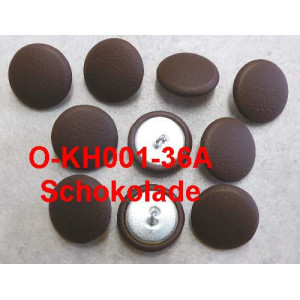 Polsterknöpfe mit Öse Kunstleder Schokolade 10er Pack