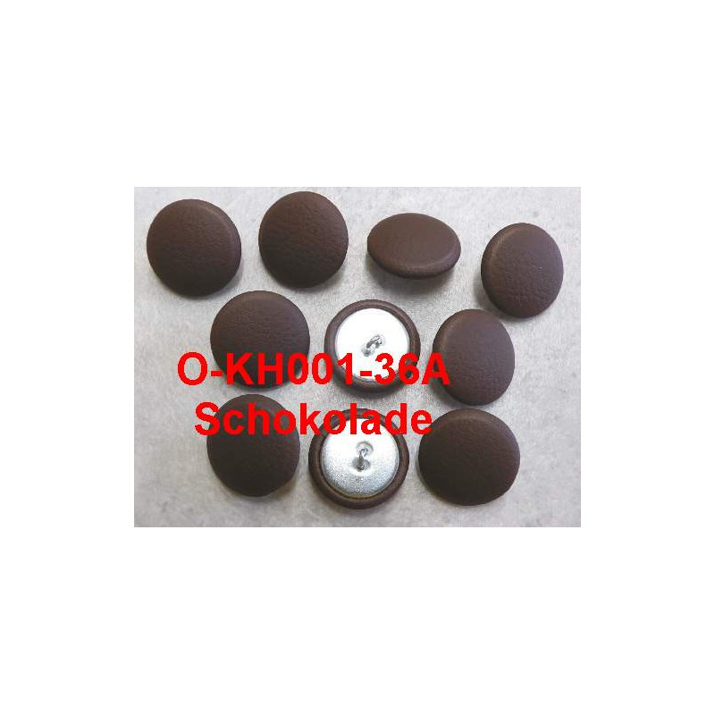 Polsterknöpfe mit Öse Kunstleder Schokolade 10er Pack