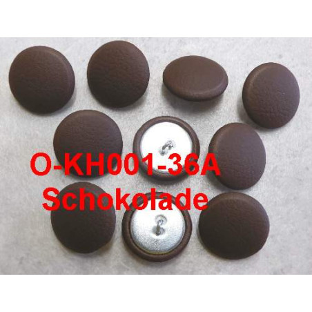 Polsterknöpfe mit Öse Kunstleder Schokolade 10er Pack