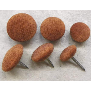 Polsterknöpfe mit Nagel Mikrofaser Cognac