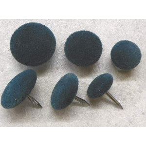 Polsterknöpfe mit Nagel Mikrofaser Blaugrün