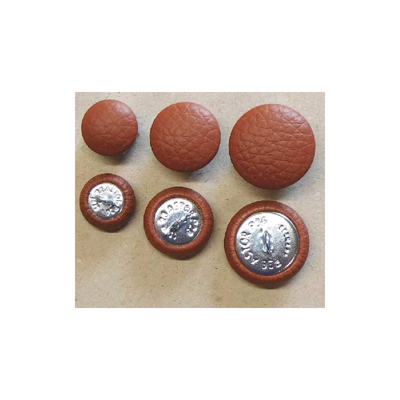 Polsterknöpfe mit Öse Kunstleder Braun