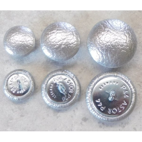 Polsterknöpfe mit Öse Kunstleder Silber