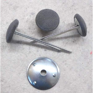 Polsterknöpfe mit Splint Mikrofaser Grau