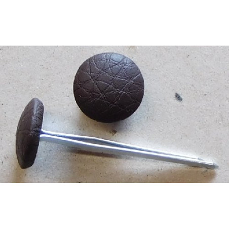 Polsterknöpfe mit Splint und Kunstleder Dunkelbraun