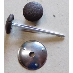 Polsterknöpfe mit Splint und Kunstleder Dunkelbraun