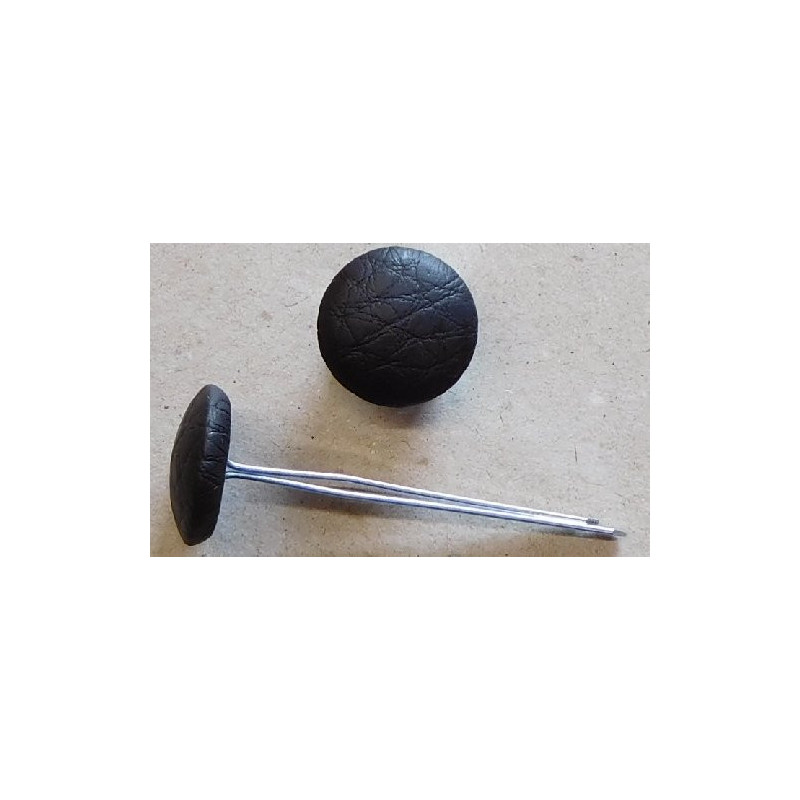 Polsterknöpfe mit Splint und Kunstleder Schwarzbraun