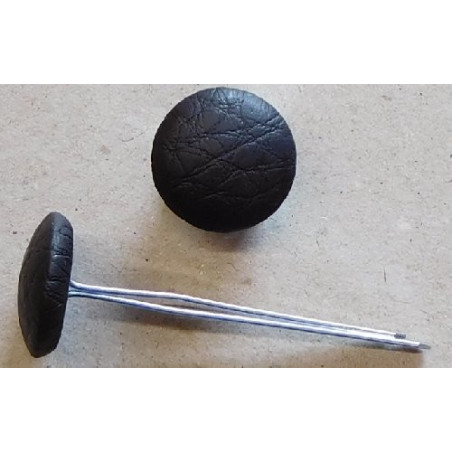 Polsterknöpfe mit Splint und Kunstleder Schwarzbraun