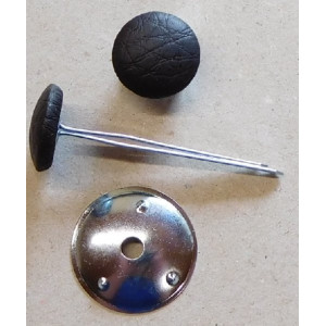 Polsterknöpfe mit Splint und Kunstleder Schwarzbraun