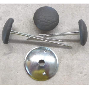Polsterknöpfe mit Splint und Kunstleder Grau