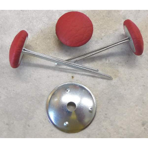 Polsterknöpfe mit Splint und Kunstleder Rot