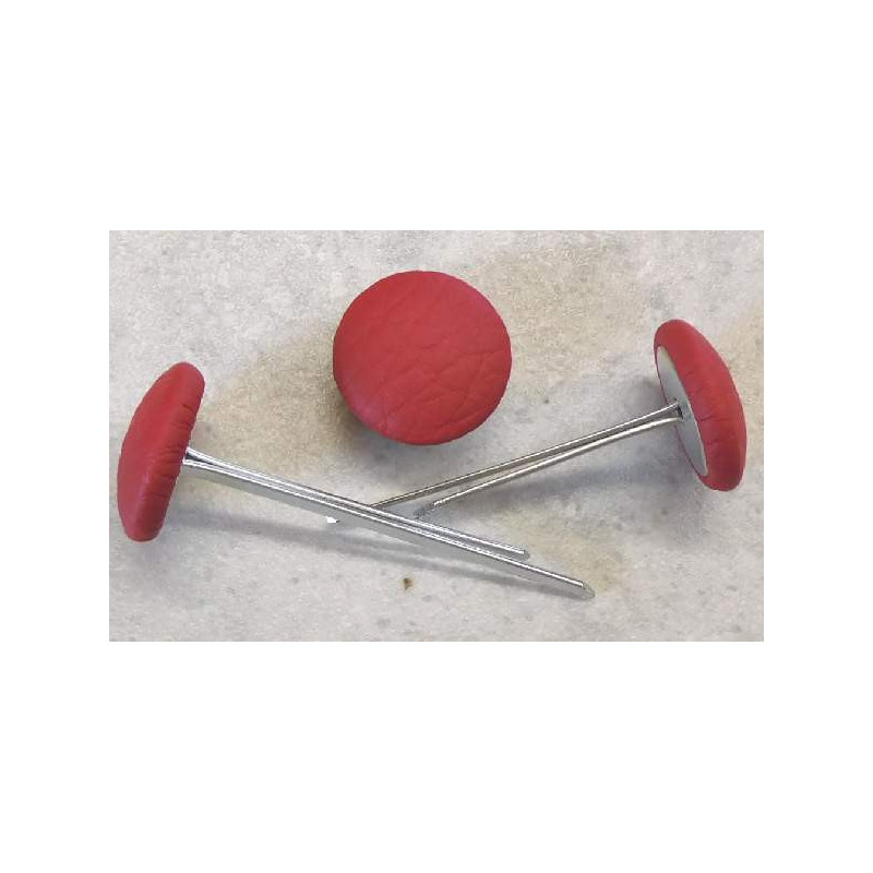 Polsterknöpfe mit Splint und Kunstleder Rot