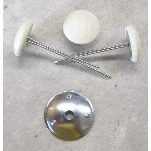 Polsterknöpfe mit Splint und Kunstleder Sahne