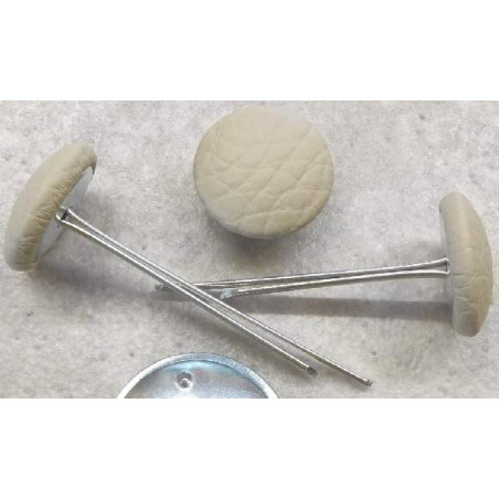 Polsterknöpfe mit Splint und Kunstleder Toffee